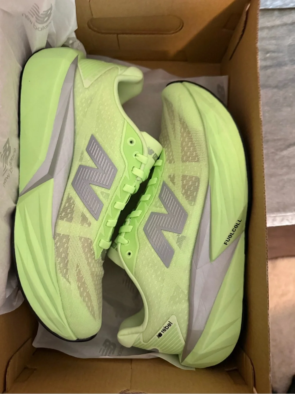 New Balance Neon Lime Green FuelCell Rebel v5